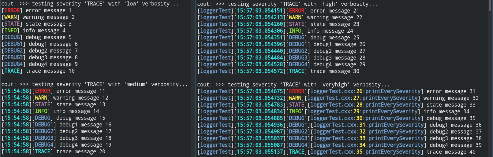 example output